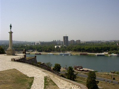 View from the old city across the Danube to New Belgrade